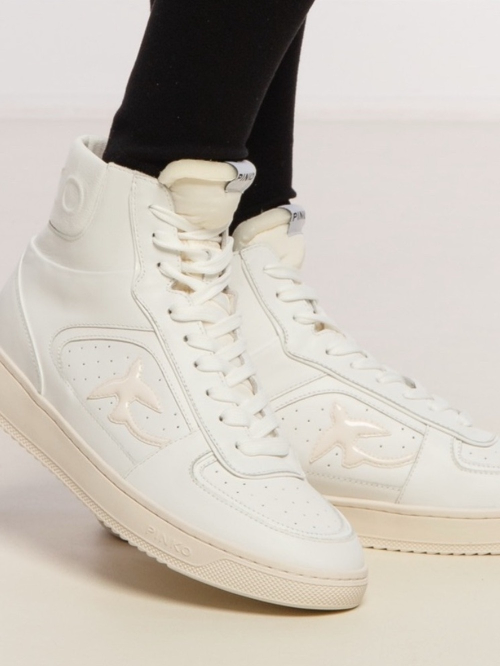 Pinko White Women's High-Top Sneakers 9.5 (39) - Picture 8 of 9